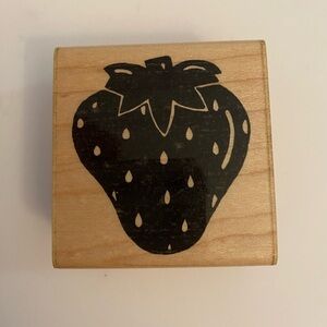 JRL Design Strawberry Rubber Stamp
